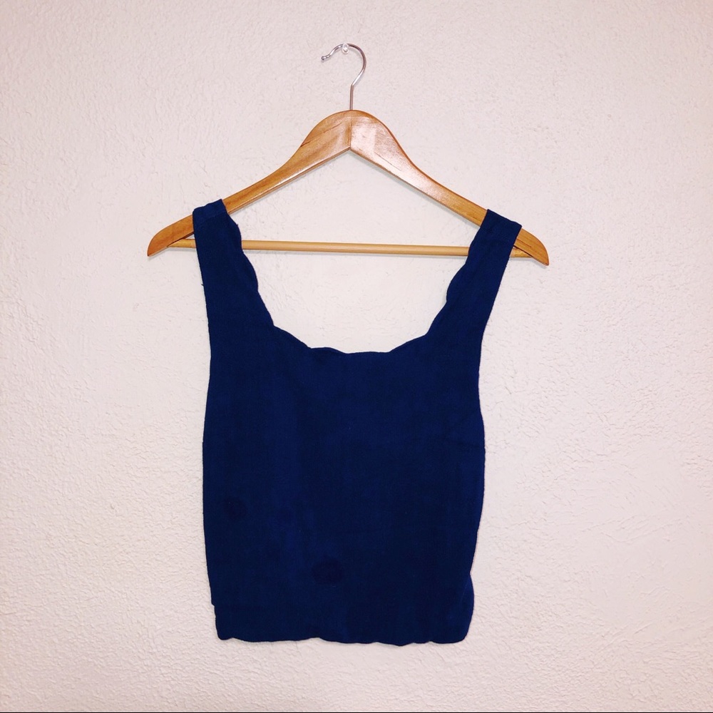Ruffled Royal Blue Crop